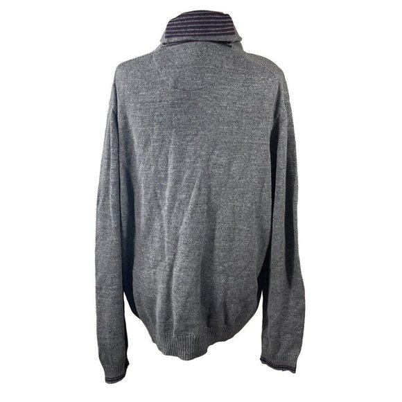 New Jos. A. Bank 1905 Men's Shawl Neck Sweater Gray Stripe Collar Size XXL Cotto - Picture 2 of 8